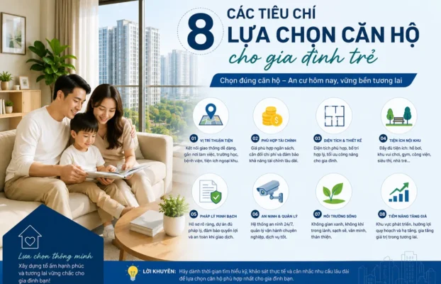 Các tiêu chí lựa chọn căn hộ cho gia đình trẻ: 8 yếu tố không nên bỏ qua