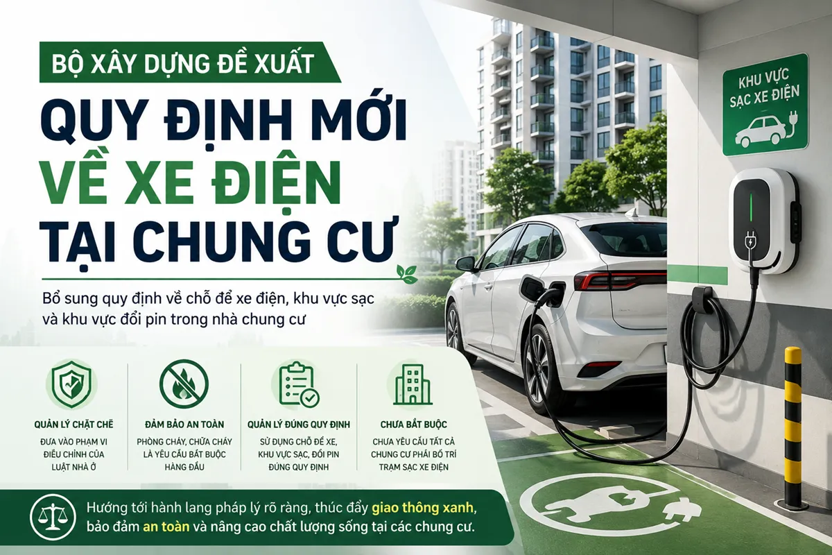 Bộ Xây dựng đề xuất quy định mới về xe điện tại chung cư
